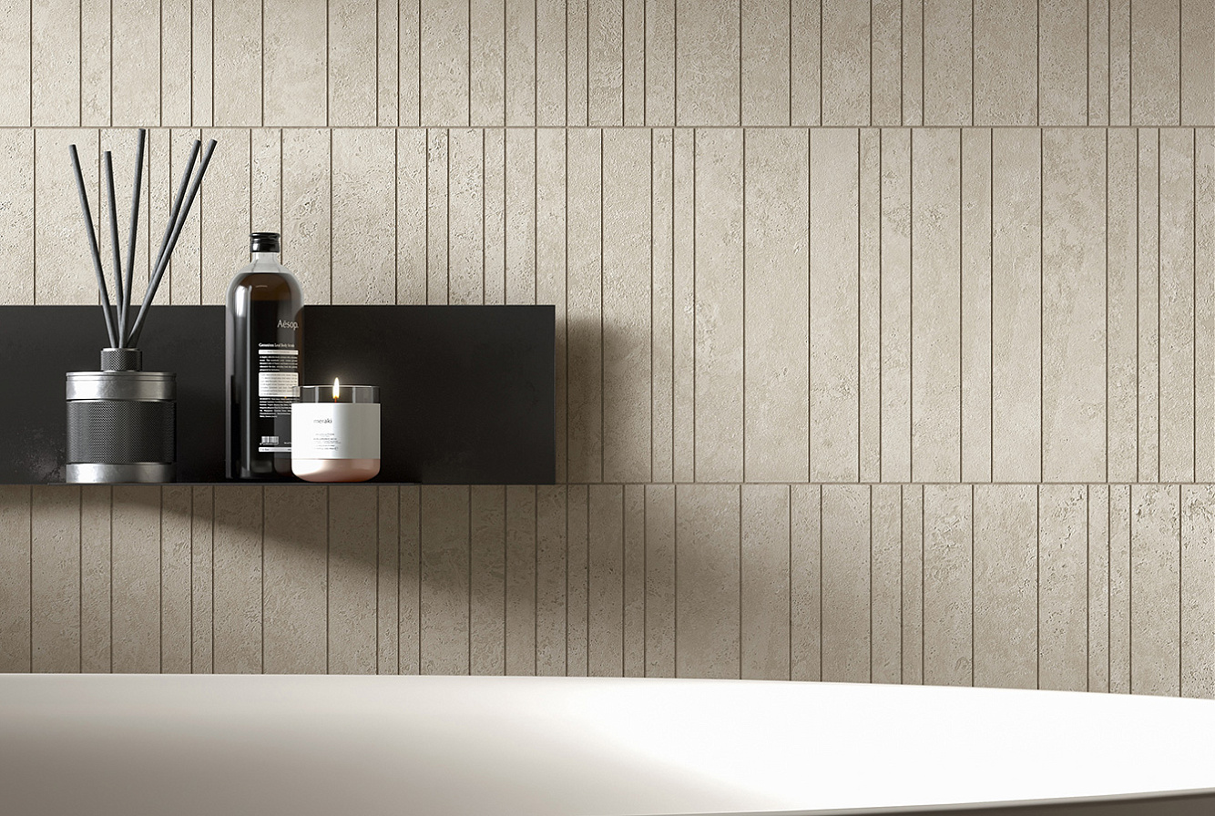 MARVEL TRAVERTINE / PEARL CROSS CHISELLED URBAN GRID